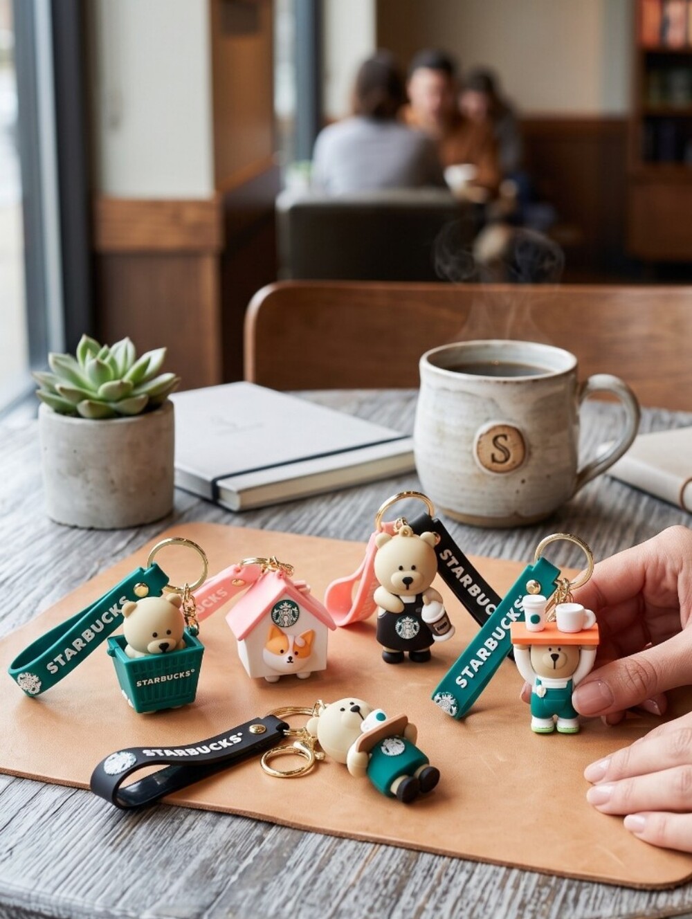 Collectible Starbucks Bear 'Barista' Silicone Keychains